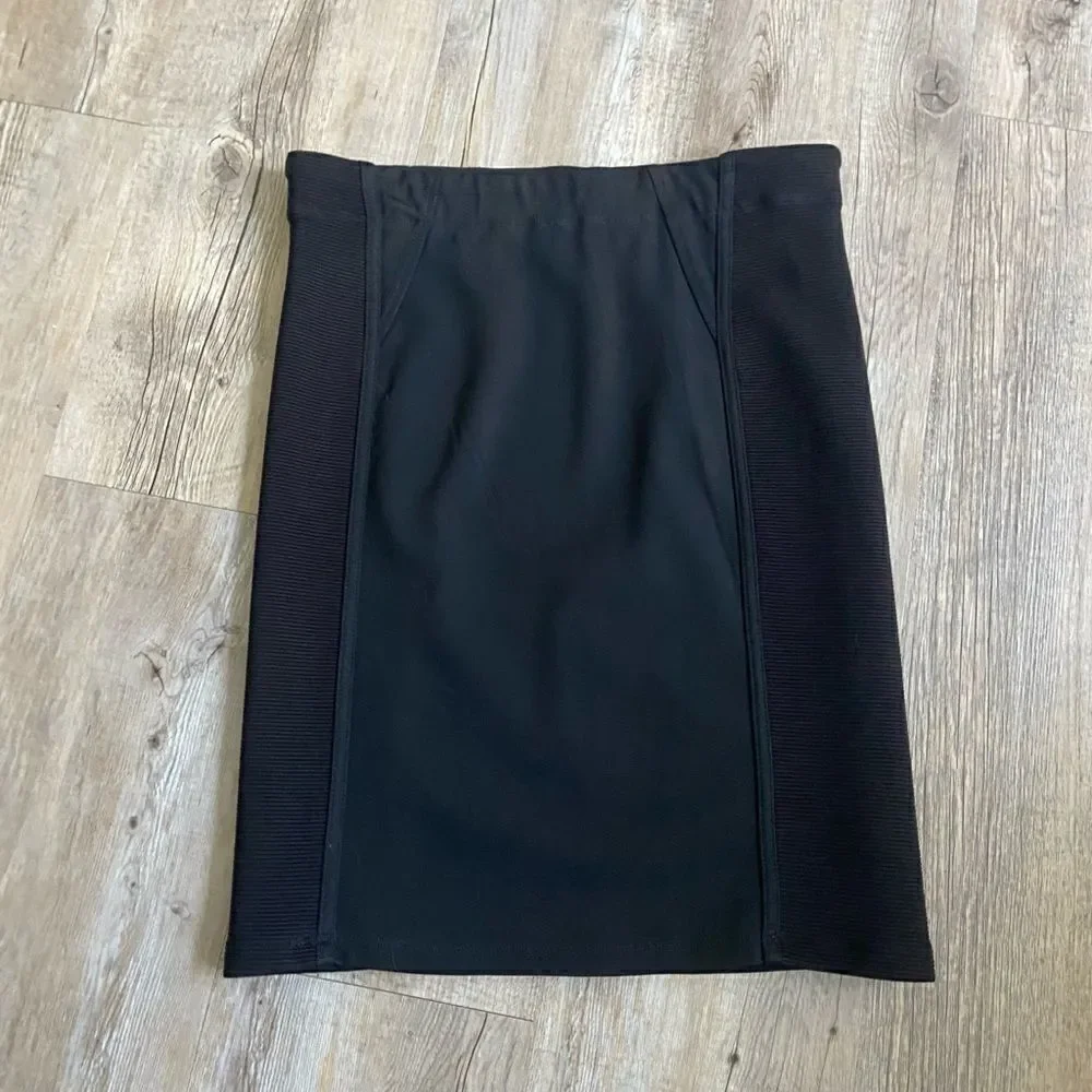 BCBGMaxazaria Black Long Bodycon Pencil Skirt
